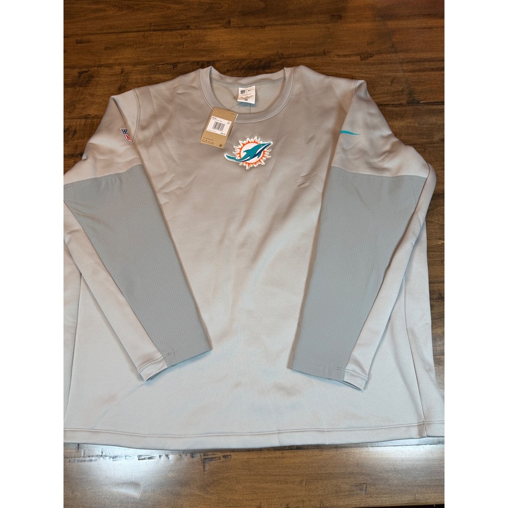 Nike Miami Dolphins NFL Therma-FIT Sweatshirt Gray Mens 3XL NWT
